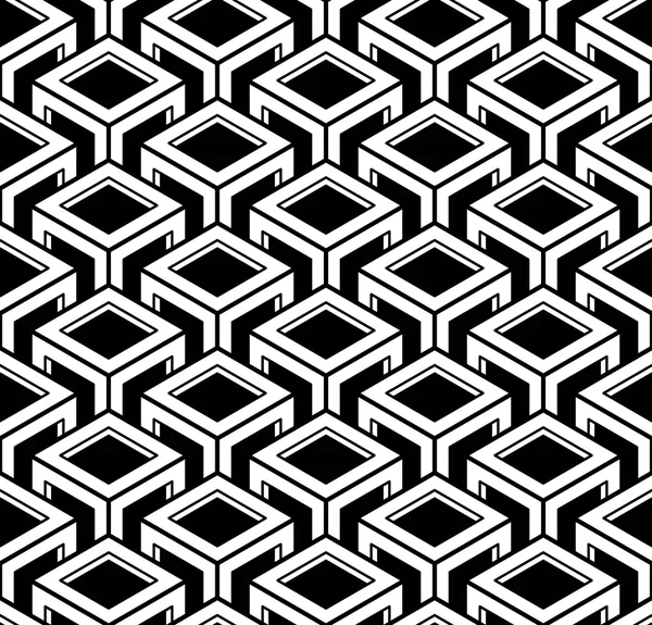 Endless monochrome symmetric pattern — Stock Vector