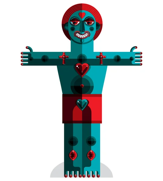 Modré a červené avantgardní avatar — Stockový vektor