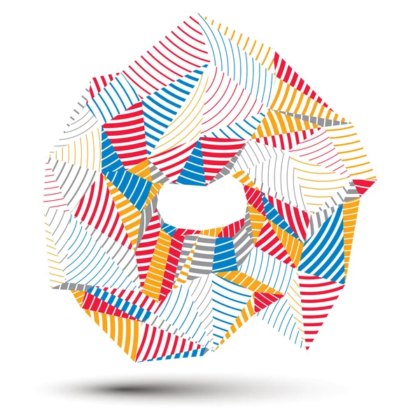 Colorida forma de rayas 3D — Vector de stock