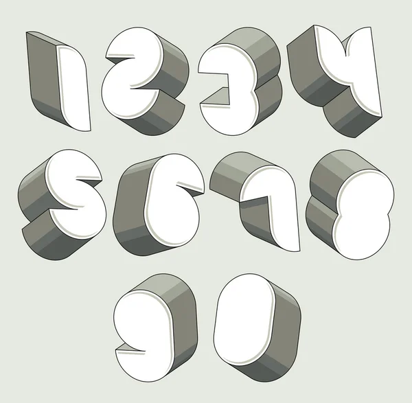 3d futuristic numbers set — Stock Vector