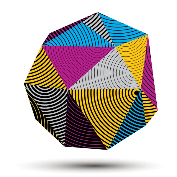 Three-dimensional striped shape — Stockový vektor