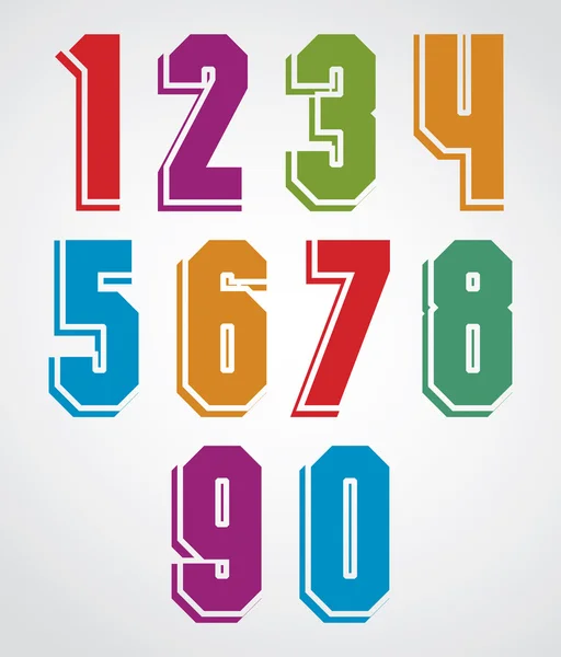 Decorative geometric numbers — Stock Vector