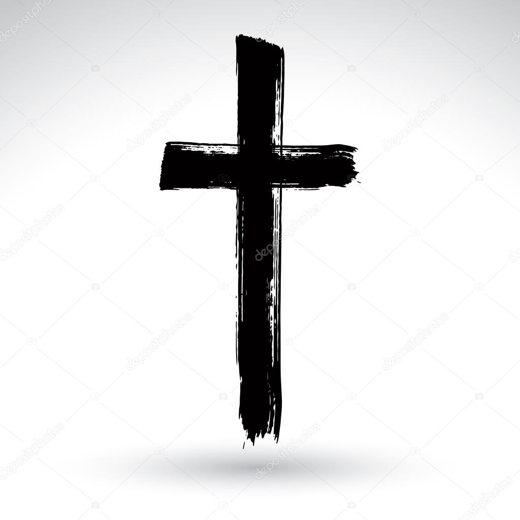 Black grunge cross icon