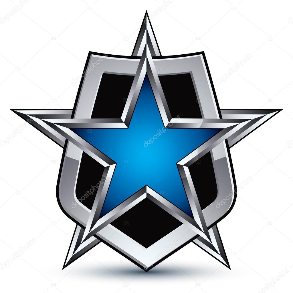 Emblem with silver outline and star