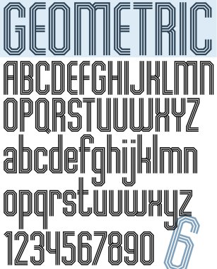 geometric stylish ink font clipart