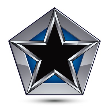 Pentagonal siyah yıldız ile gümüş blazon