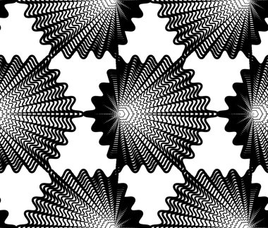 Siyah grafik çizgiler ile sürekli desen