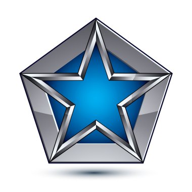 Pentagonal mavi yıldız ile gümüş blazon