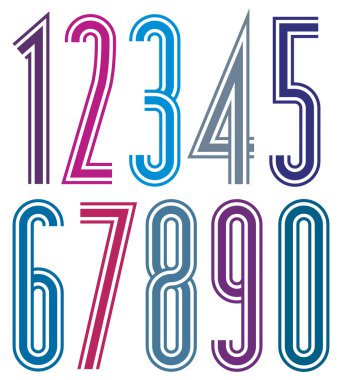 Colorful geometric bright striped numbers
