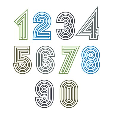 Retro geometric unusual striped numeration.