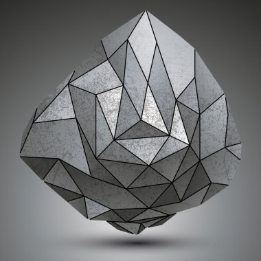 Grunge metallic dimensional object