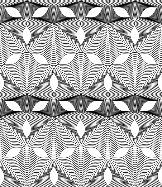 Patrón geométrico monocromo a rayas sin costuras — Vector de stock