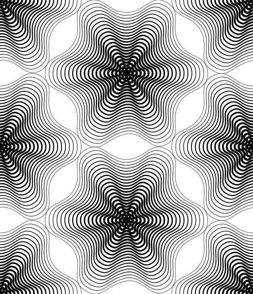 Monochrome stripy endless pattern — Stock Vector