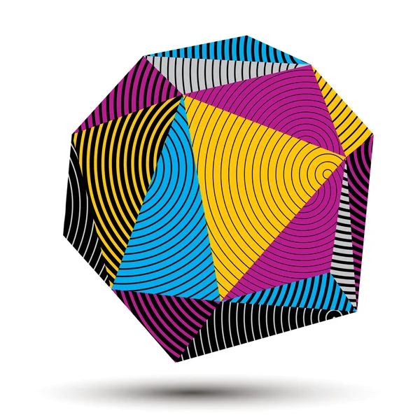 Forme compliquée abstraite rayée colorée — Image vectorielle