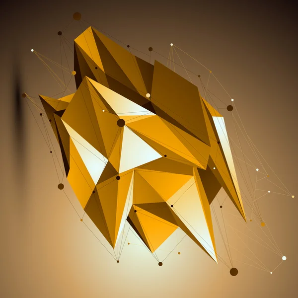 Gold spatial technological shape — 스톡 벡터