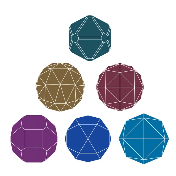 Sphères dimensionnelles complexes monocolores — Image vectorielle