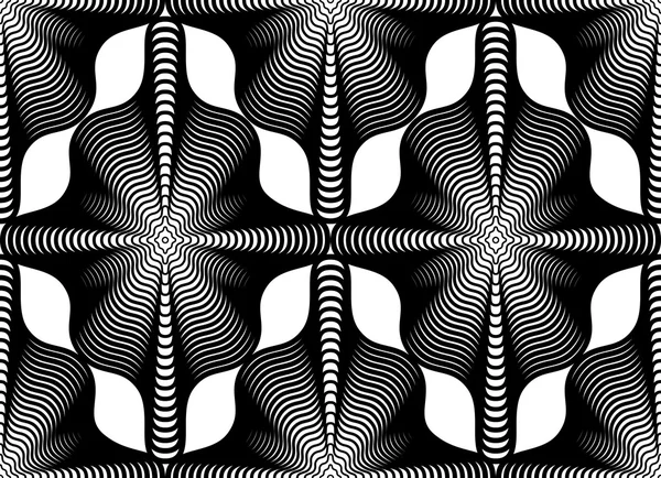 Geometriska monokrom stripy seamless mönster — Stock vektor