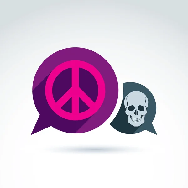 Paz contra o ícone de guerra —  Vetores de Stock