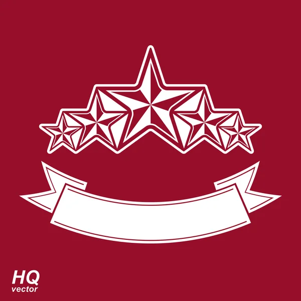 Emblema gráfico festivo con estrellas del pentágono — Archivo Imágenes Vectoriales