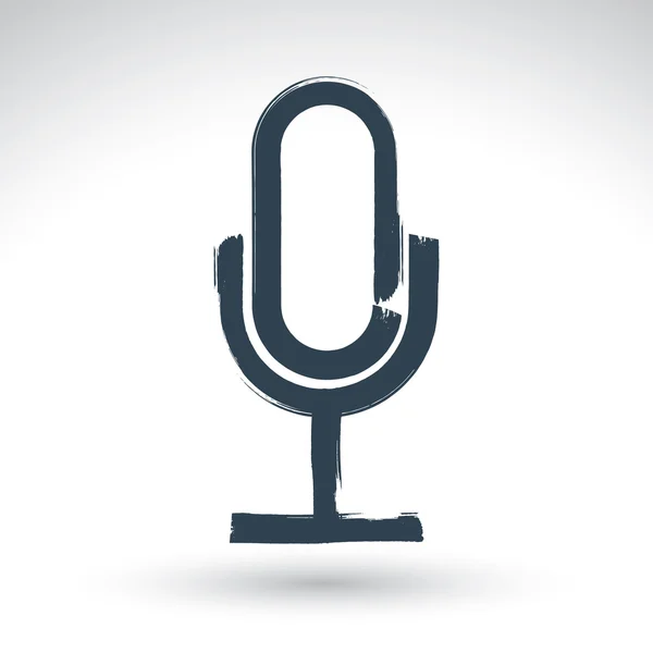 Icône de microphone dessinée à la main — Image vectorielle