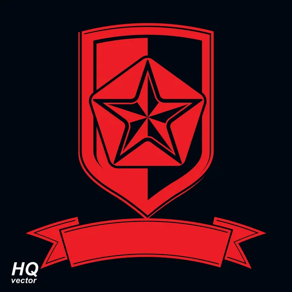 Schild met een rode vijfhoekige Sovjet-ster — Stockvector