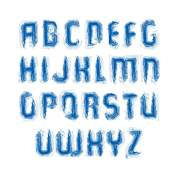 Letras mayúsculas coloridas manuscritas — Vector de stock