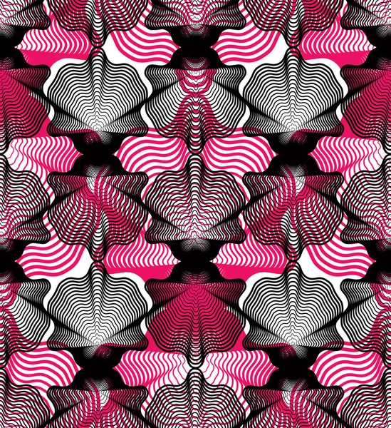 Continuous pattern with graphic lines, decorative abstrac — Stock vektor