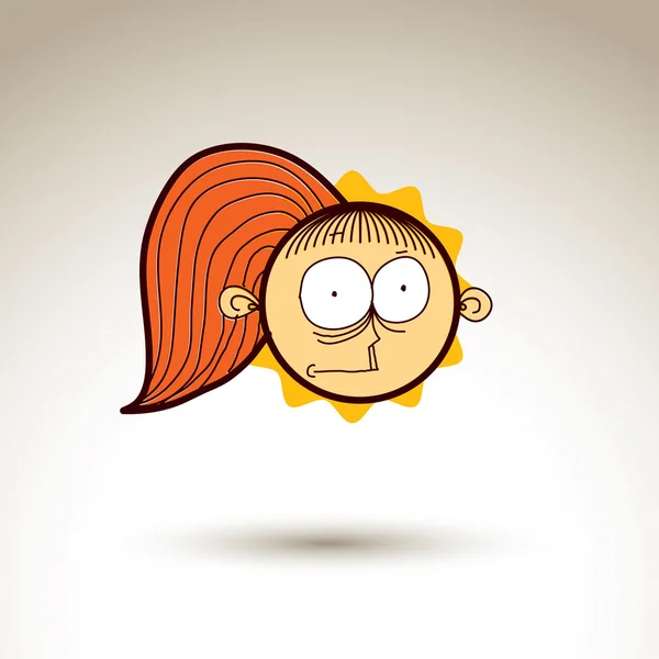 Ilustración simple de chica de dibujos animados — Vector de stock