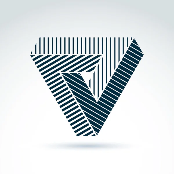 Triangle abstrait composé de trois parties — Image vectorielle