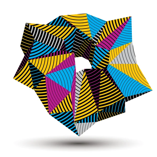 Objeto a rayas colorido asimétrico abstracto — Vector de stock