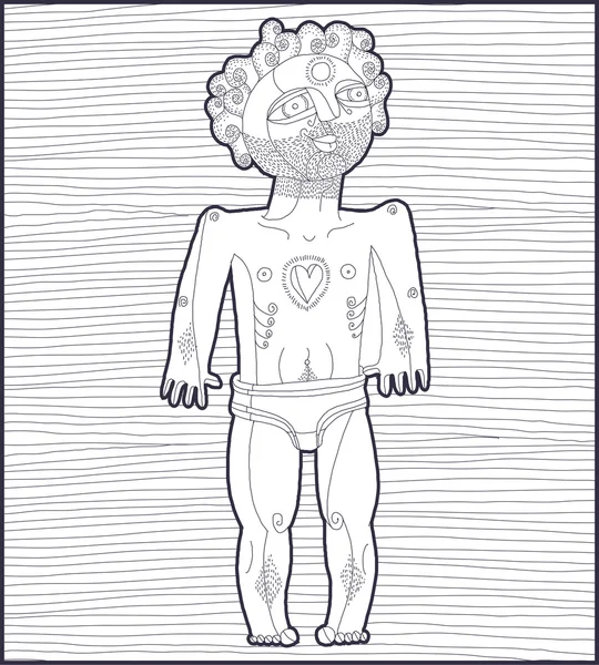 Lines illustration of nude man — Wektor stockowy