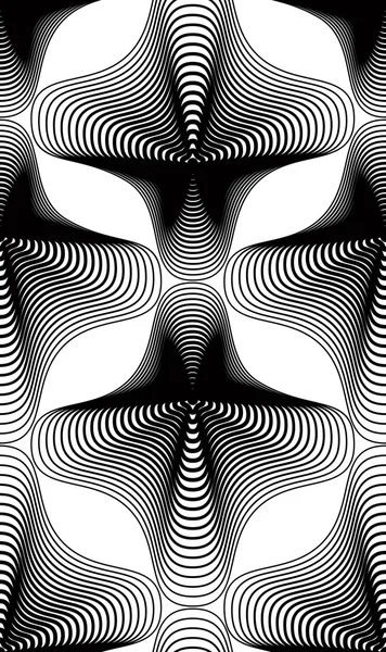 Geometric monochrome stripy seamless pattern — Stock Vector