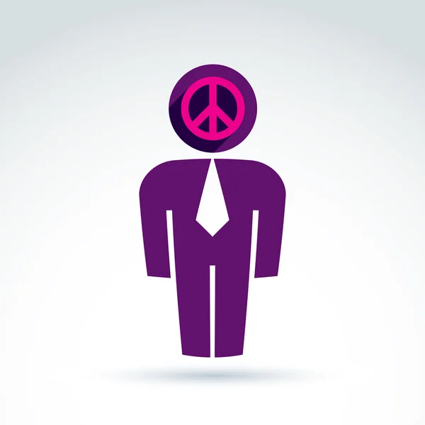 Office worker man icon — Stockvector