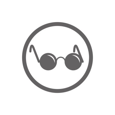 Gözlük siyah yuvarlak lensler ile