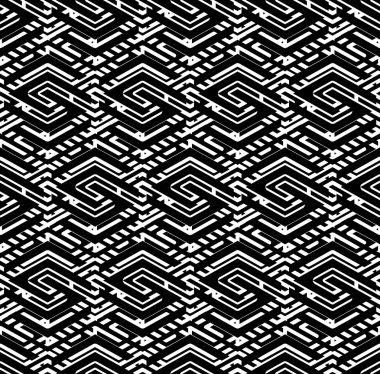 Black and white geometric seamless pattern clipart