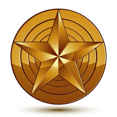 3d golden star emblem