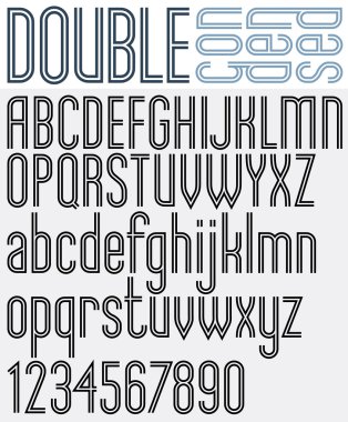 retro tarzı geometrik yazı tipi.