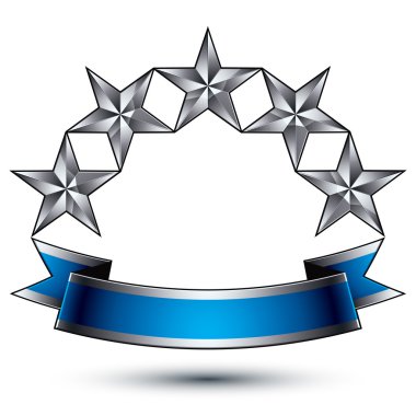 Heraldic template with five-pointed silver stars