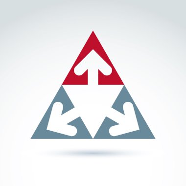 üç yönlü ok ile soyut amblemi