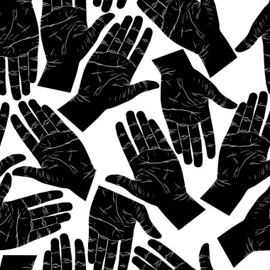 Open hands to shake seamless pattern