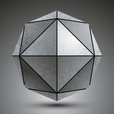 Zink geometrical 3d object isolated