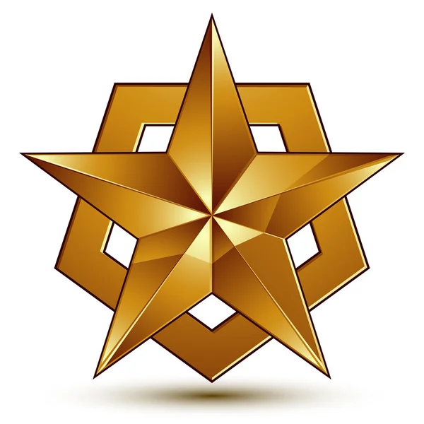 Golden star emblem — Stock Vector