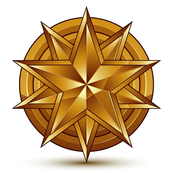 Emblema estrella de oro 3d — Archivo Imágenes Vectoriales