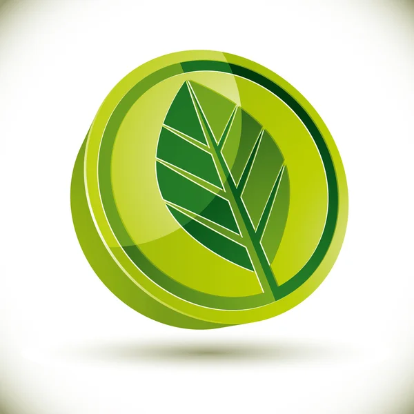 Green leaf icon. — Stock Vector