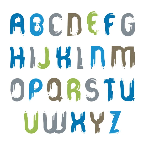 Smudge alfabeto letras maiúsculas conjunto — Vetor de Stock