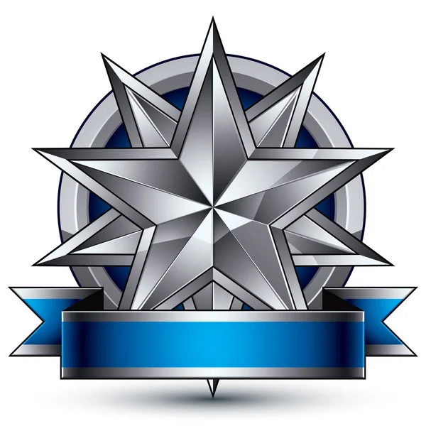Sokszögű silver star-sablonnal — Stock Vector