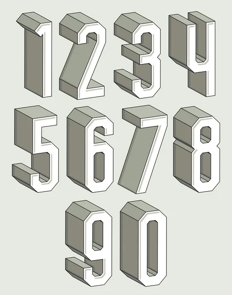 3d conjunto de números geométricos — Vetor de Stock