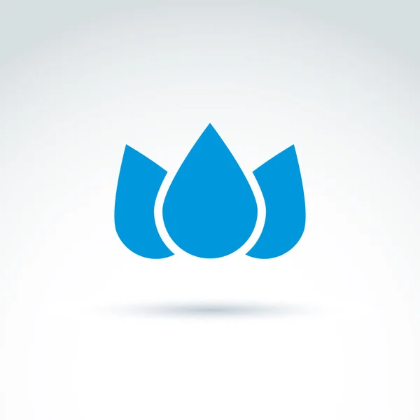 Blue crown from three water drops — Stockvector