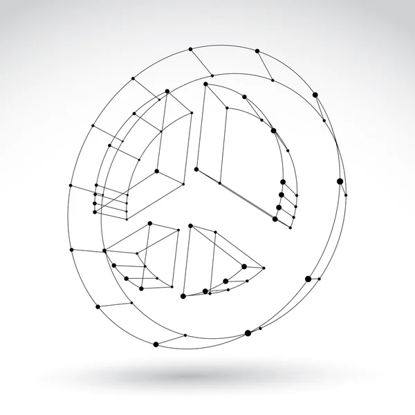 Monochrome web peace icon — Stok Vektör