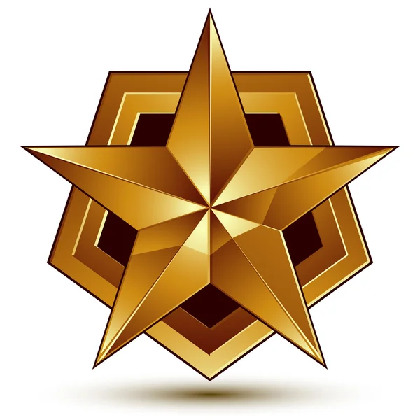 Glorious glossy golden star — Stockvector